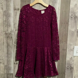 Ella Moss Fuschia Lace Long Sleeve Dress size 14